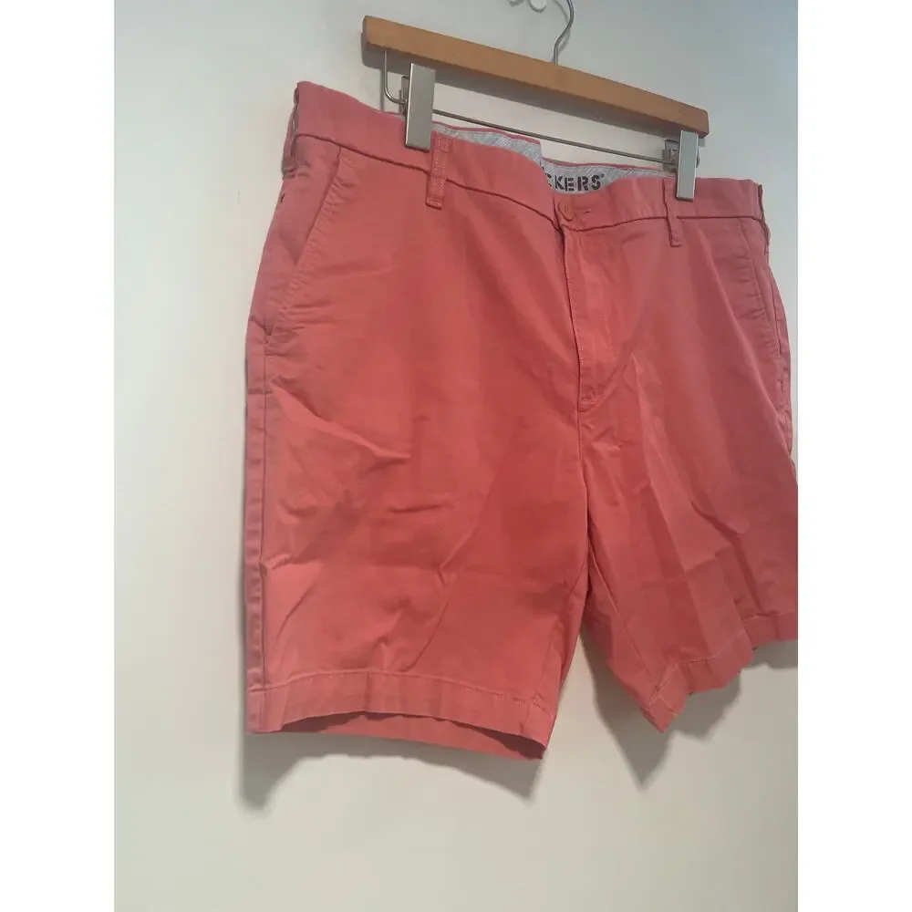 Dockers Straight Flat Front Salmon Khaki Chinos Ultimate Shorts Size 40 JL